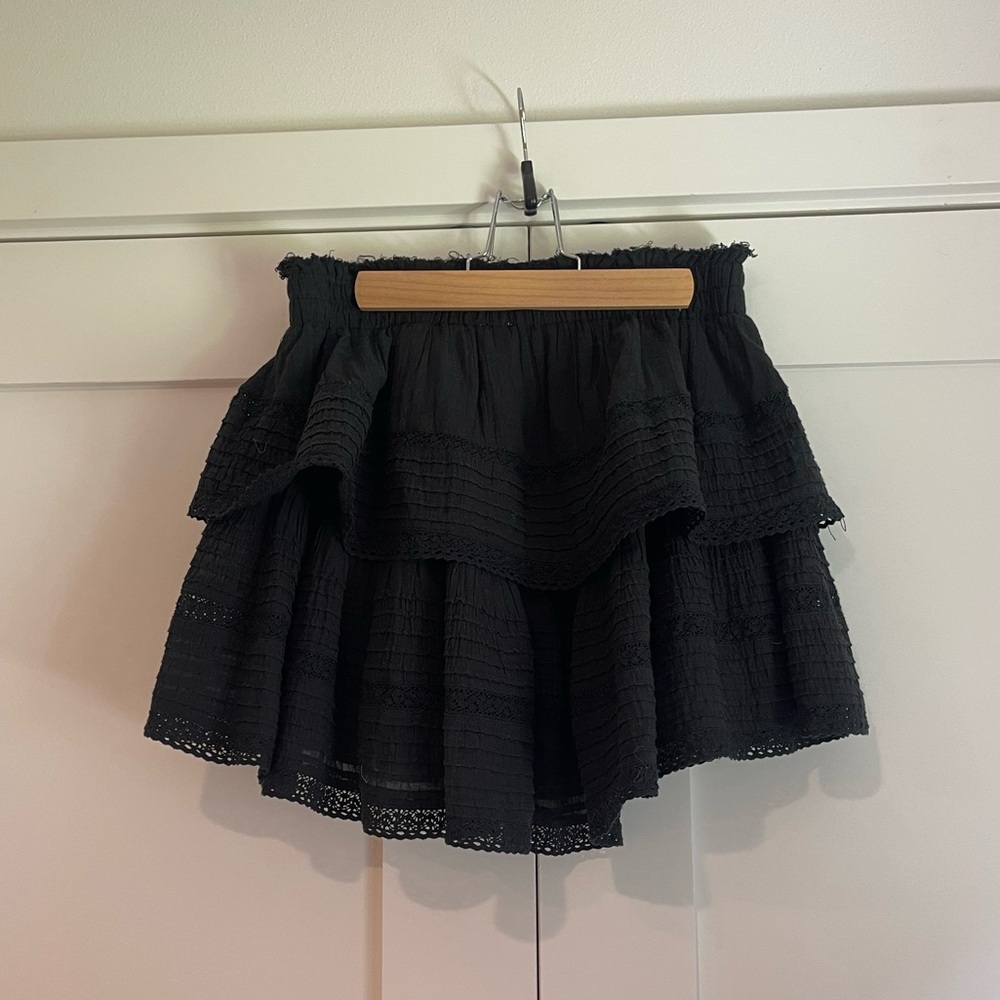 Aerie Black Tiered Mini Skirt